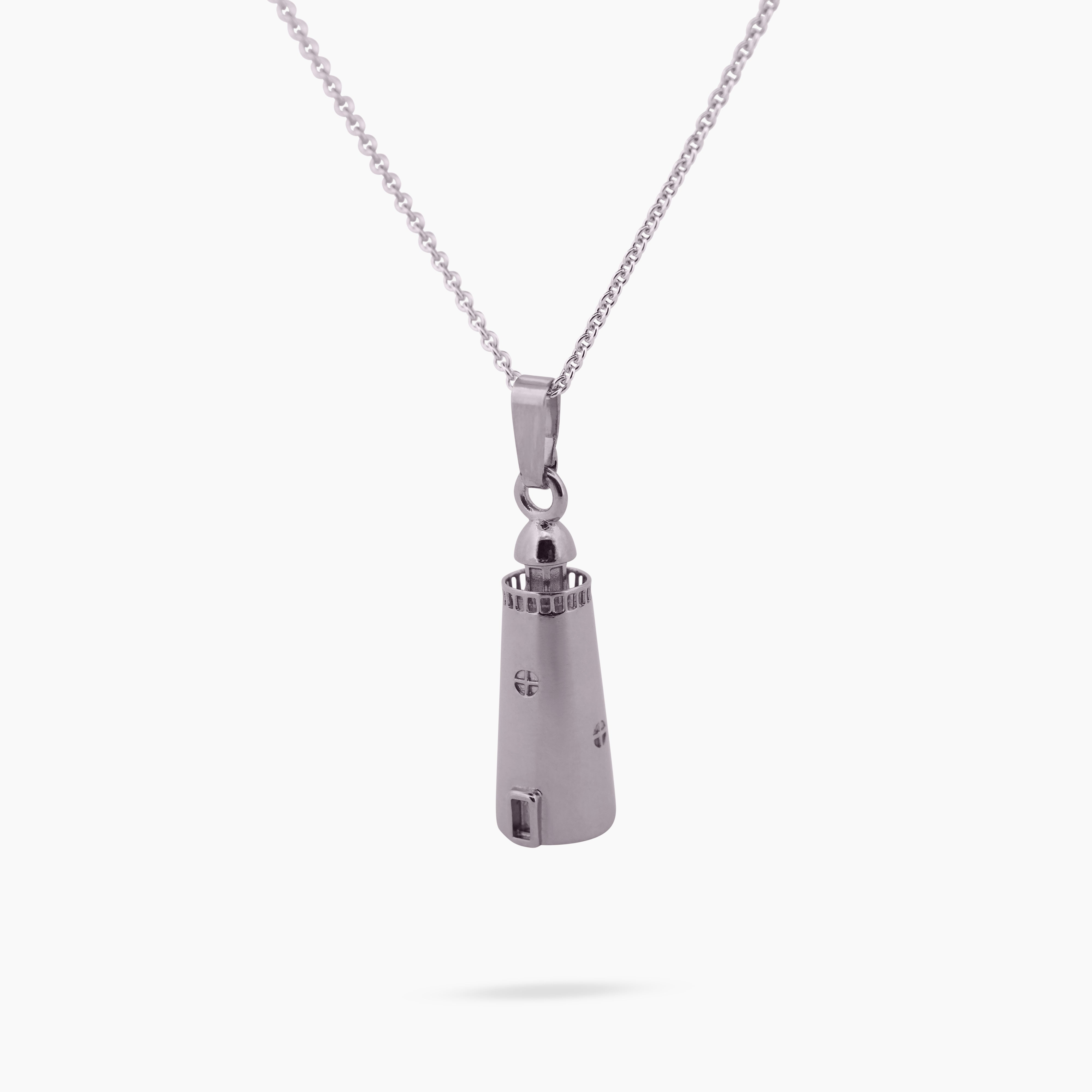 Grote vuurtoren bedel in luxe geschenkverpakking met ketting